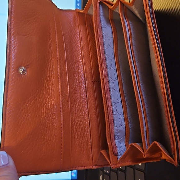 Michael Kors Tangerine Leather Clutch - Picture 3 of 4